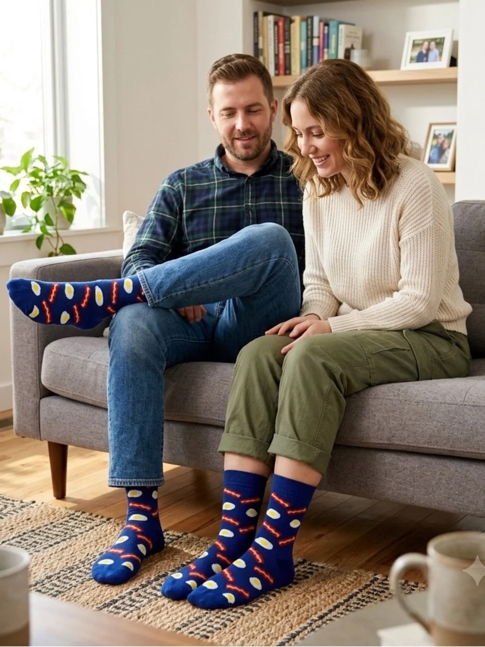 NWOT Sizzling Style! Fun Bacon and Fried Egg Pattern Socks – Breakfast Pattern